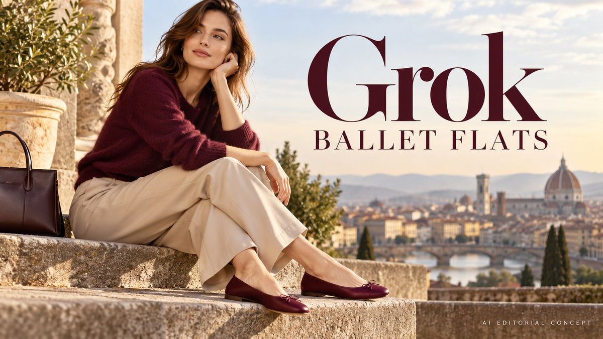 Grok ballet flats — AI-generated editorial fashion concept