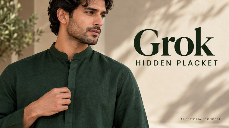 Grok Concealed-Placket kurta prompts: Show the Opening Without Inventing Buttons