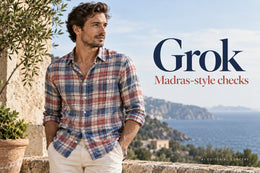 Grok Madras-Check Shirt Colour-Block Prompts
