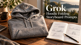 Grok: Pullover Hoodie Folding Sequence Storyboard Prompts