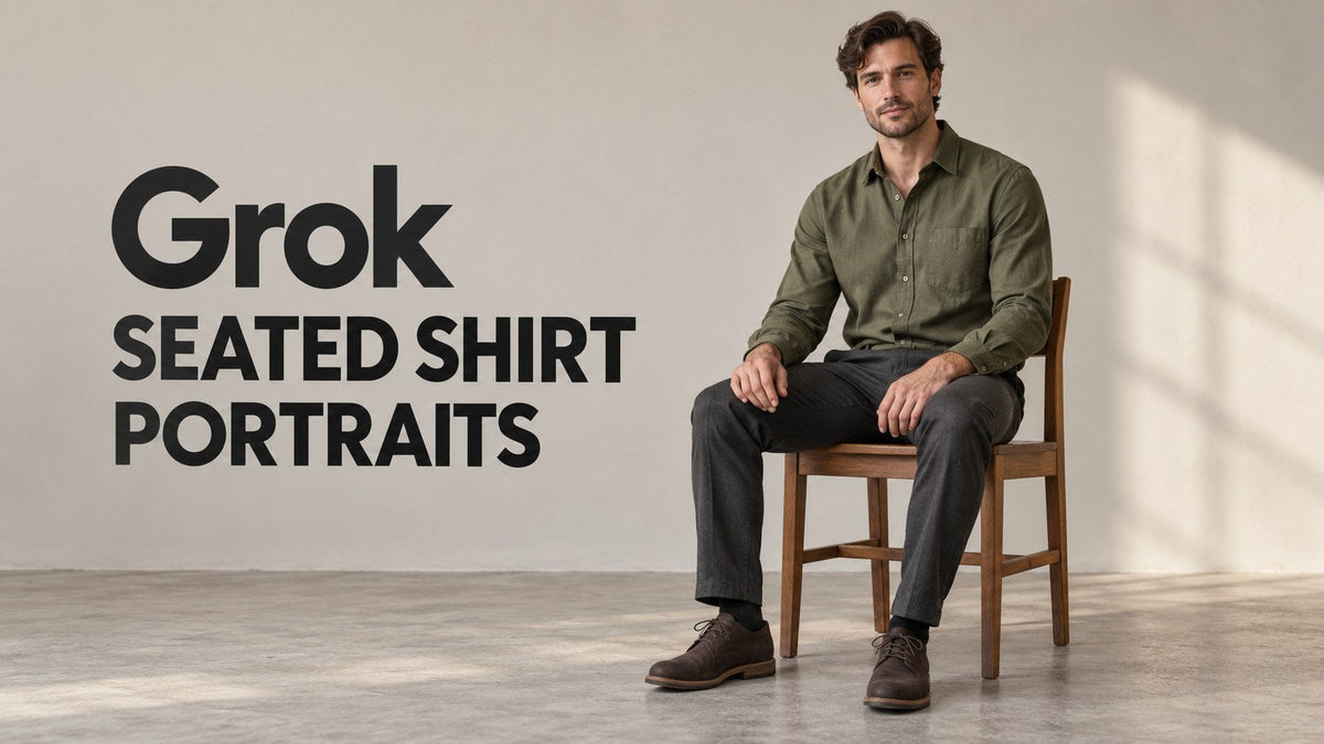 Grok Seated Shirt Portrait Prompts – TryBuy®