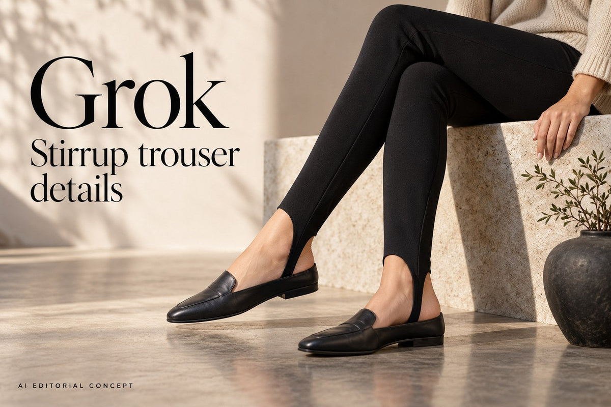 Grok Women’s Stirrup-Trouser Shoe Images Prompts – TryBuy®