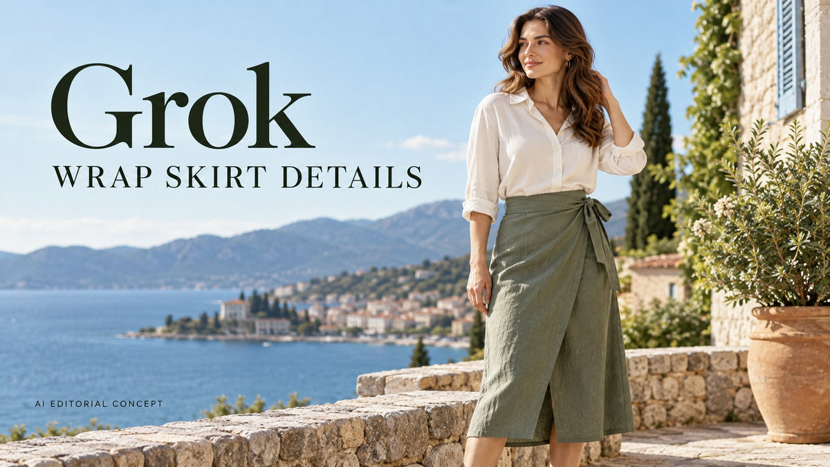 AI editorial concept: Grok Women’s Wrap-Skirt Image Prompts: Keep Overlap and Tie Routes Clear