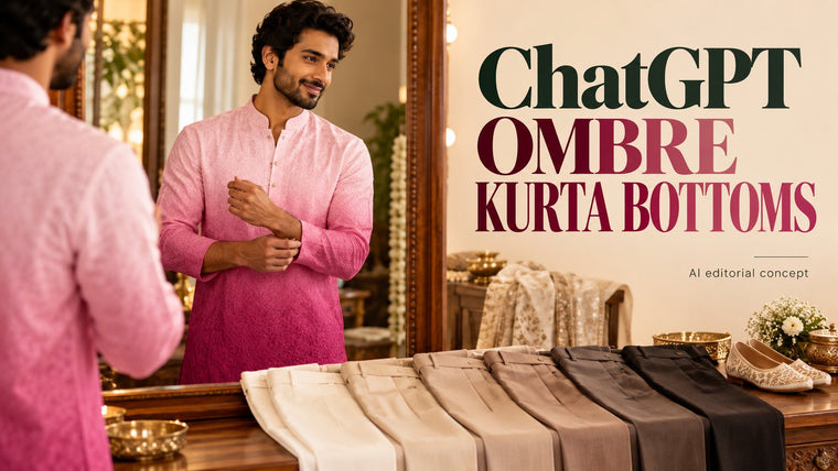 ChatGPT Wedding Kurta Prompts: Ombre Kurta Bottoms: Pick a Neutral From the Whole Gradient