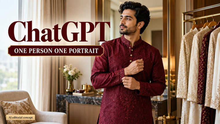 ChatGPT Wedding Kurta Prompts: Wedding Kurta Image Prompts: Avoid Accidental Duplicate People in a Single Portrait