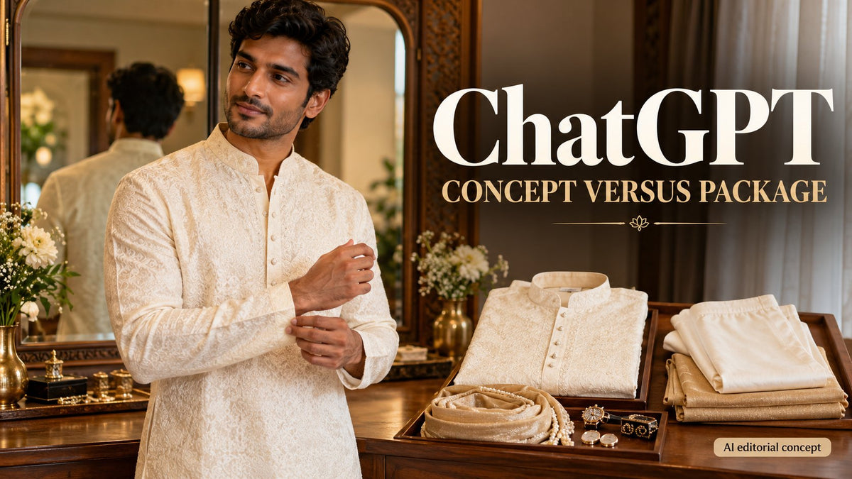 ChatGPT — CONCEPT VERSUS PACKAGE. AI-generated editorial concept, not a TryBuy product photograph.