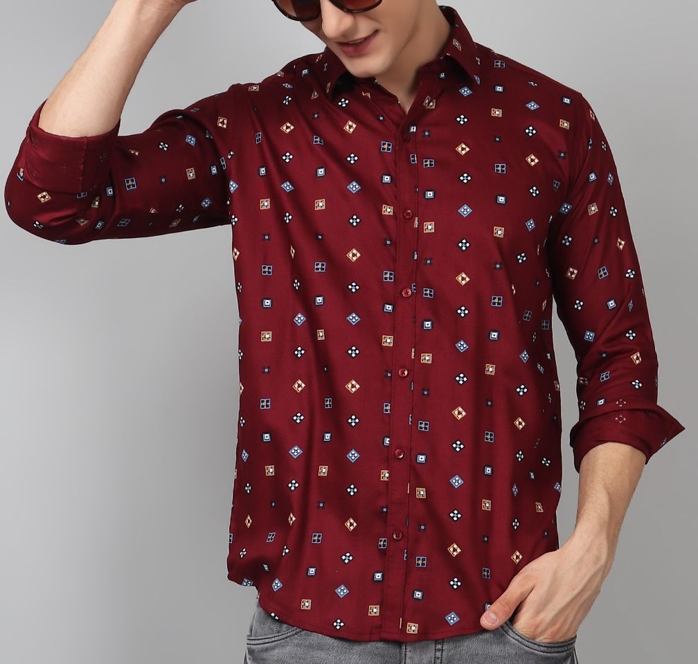 TRYBUY Fancy Printed Cotton Shirt for Men — catalog image