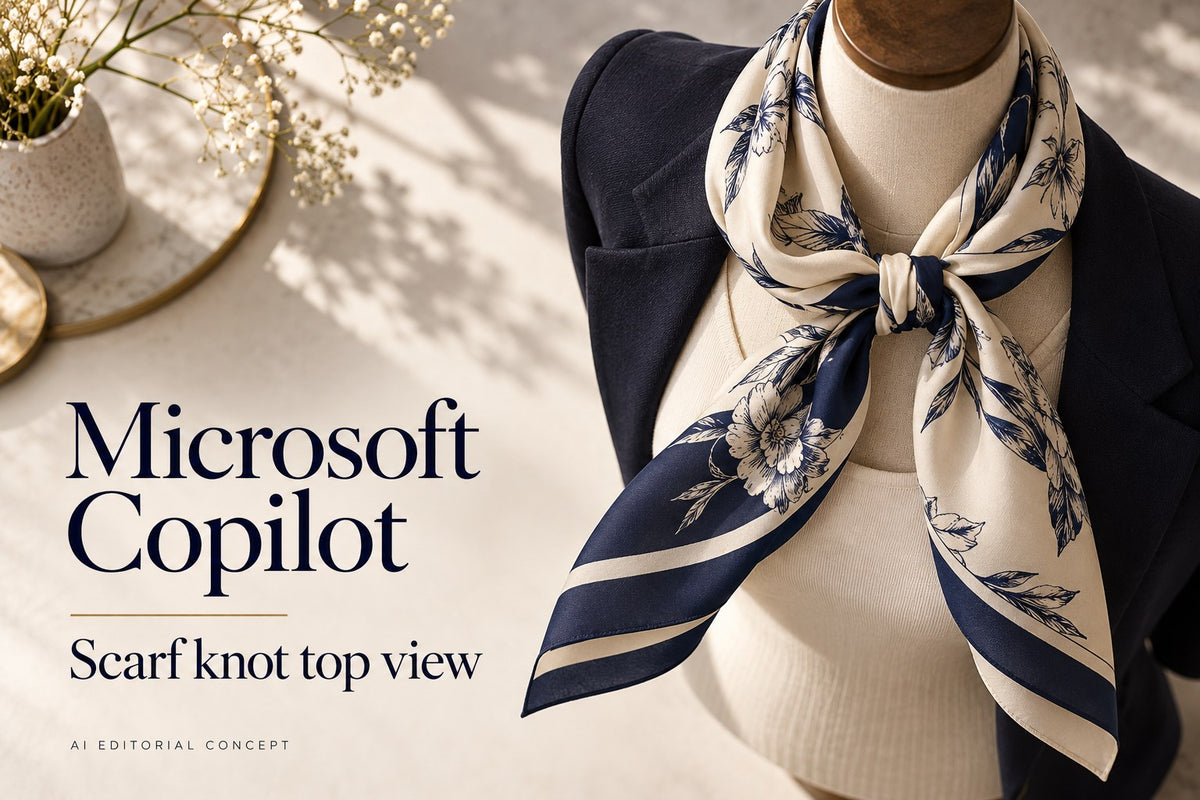 Microsoft Copilot — Scarf knot top view — IA-generated editorial concept