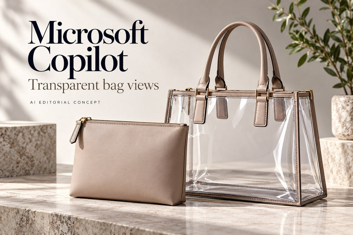 Microsoft Copilot — Transparent bag views — AI-generated editorial concept