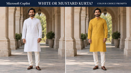 Microsoft Copilot prompts: branco or mostarda kurta