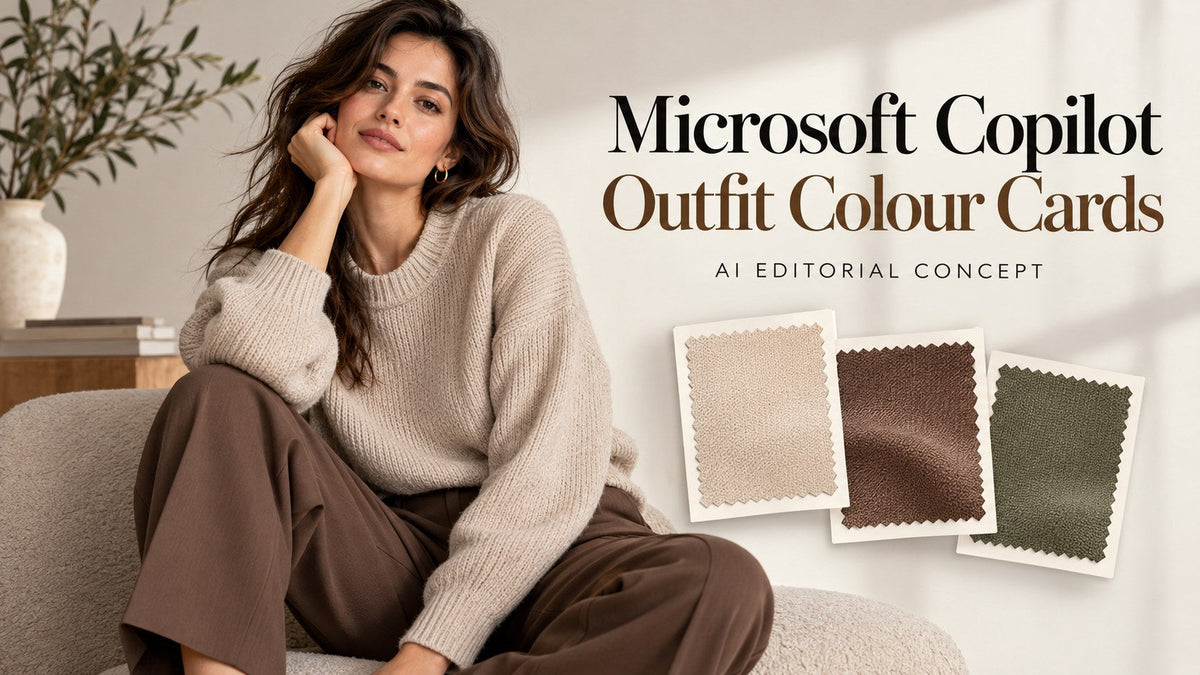 Microsoft Copilot — Outfit Colour Cards — IA-generated editorial concept