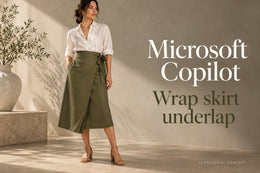 Microsoft Copilot Women’s Wrap-Skirt Underlap Images Prompts