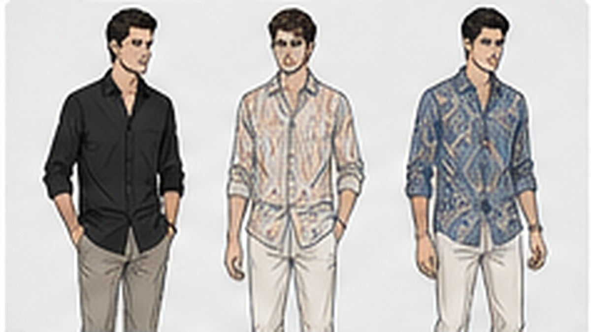 AI-generated editorial illustration for menswear fashion sketch prompt ideas