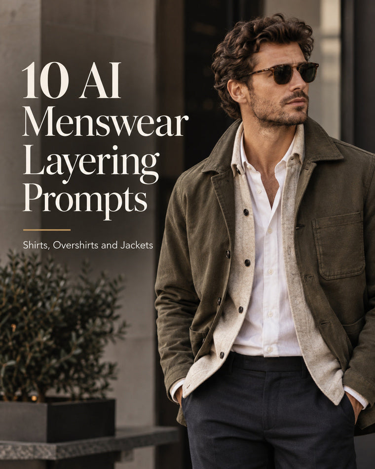 10 AI Menswear Layering Prompts for Shirts, Overshirts and Jackets