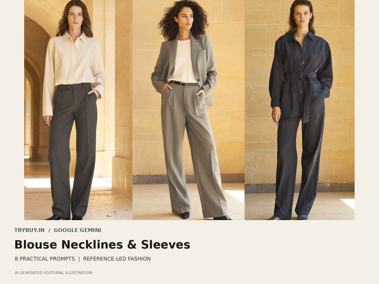 Google Gemini Blouse Prompts for Neckline, Sleeve and Closure Accuracy