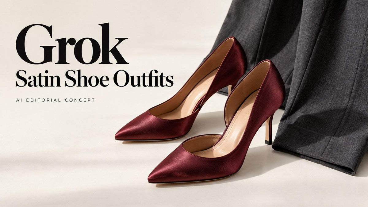 Grok — Satin Shoe Outfits; AI-generated fictional fashion editorial concept