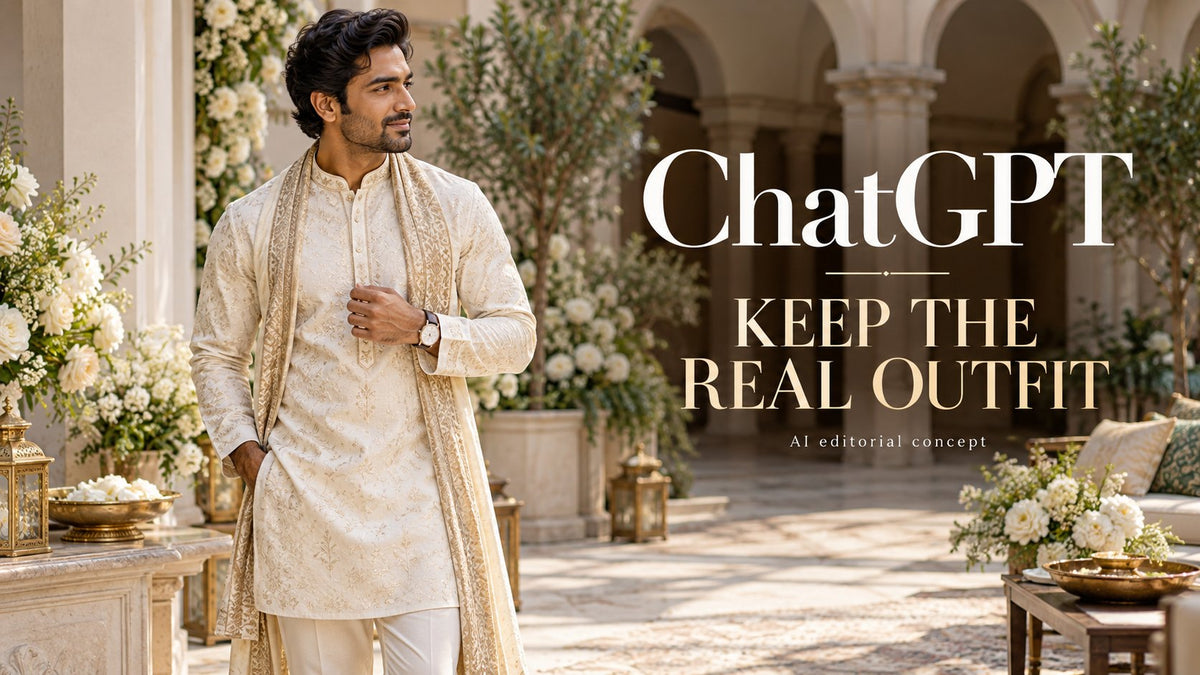 ChatGPT — KEEP THE REAL OUTFIT. IA-generated editorial concept, not a TryBuy product photograph.