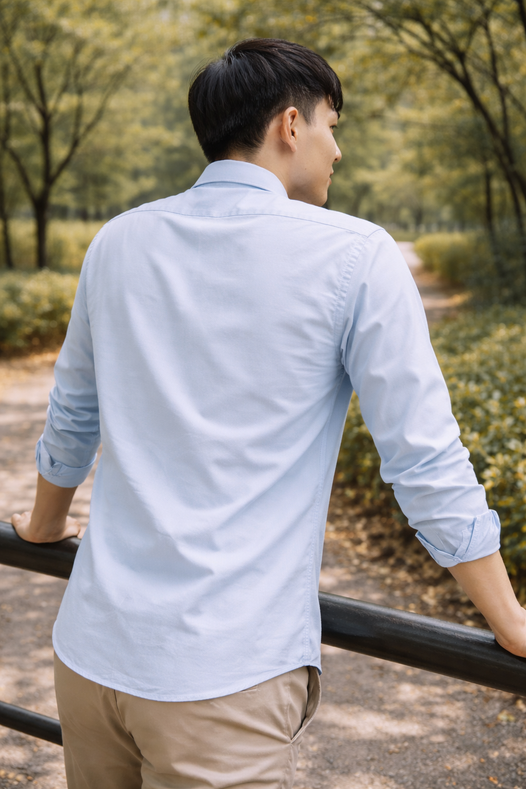 Men's Sky Blue Slim Fit Casual Shirt