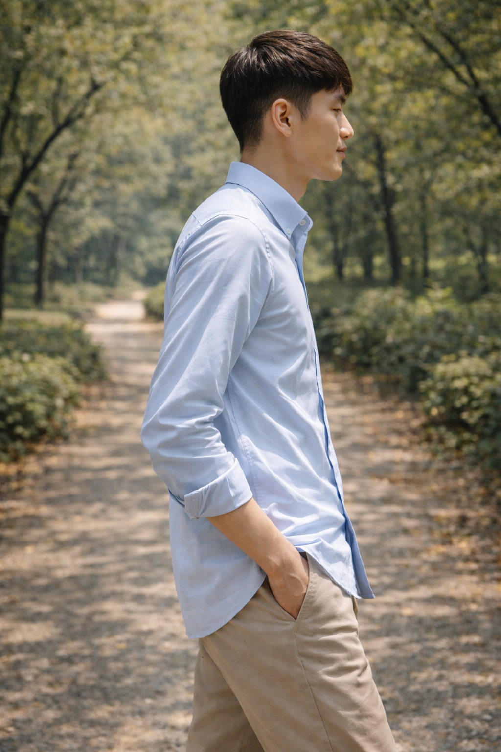 Men's Sky Blue Slim Fit Casual Shirt