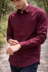 Mens Maroon Slim Fit Casual Shirt 6