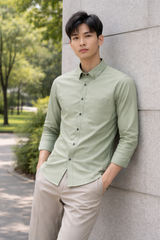 Mens Sage Green Slim Fit Casual Shirt 5