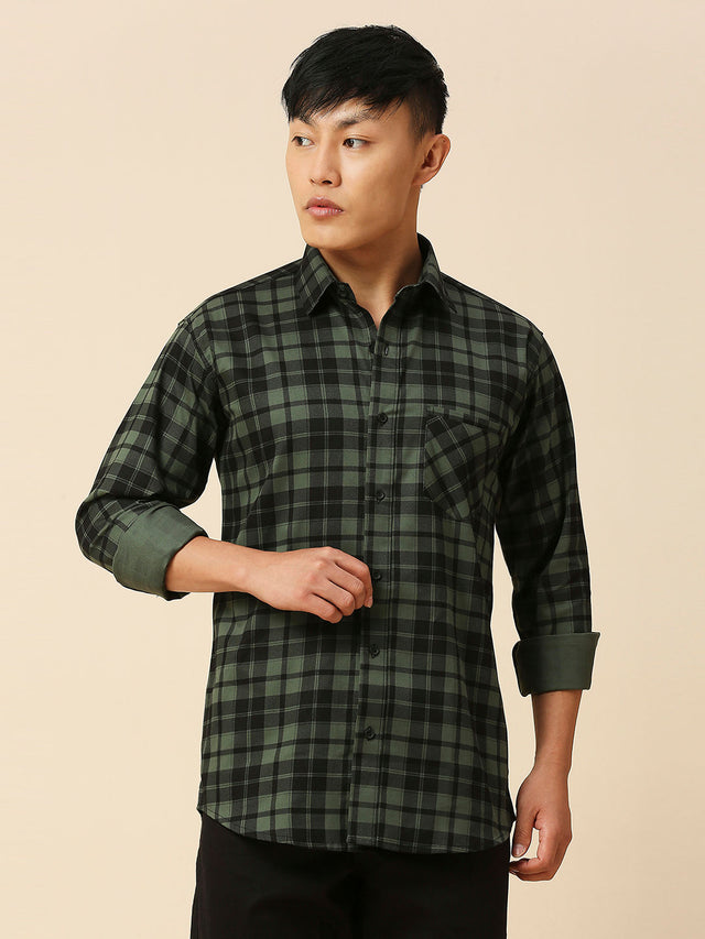 Lush Cotton Checked Shirt for Men