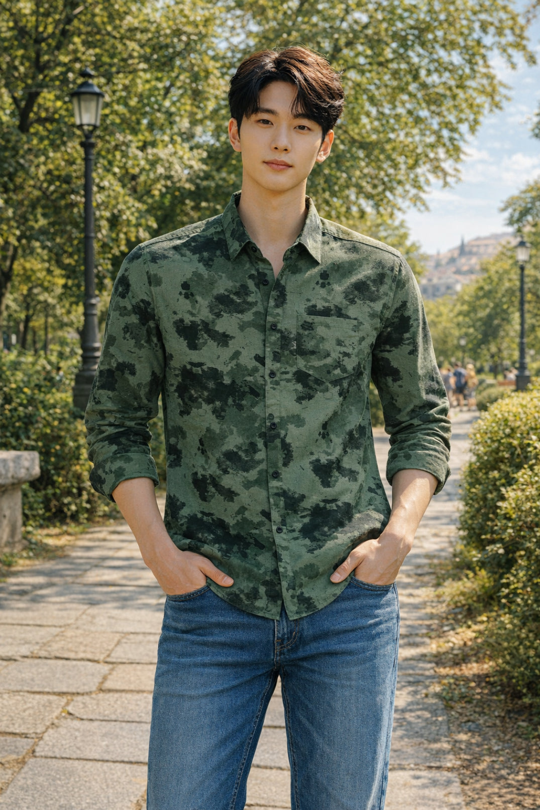 Men Brooklyn Printed Slim Fit Casual Shirt - TB_2108