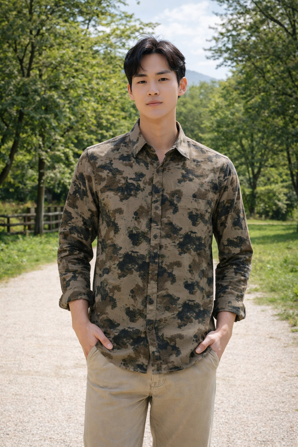 Men Brooklyn Printed Slim Fit Casual Shirt Design 2107