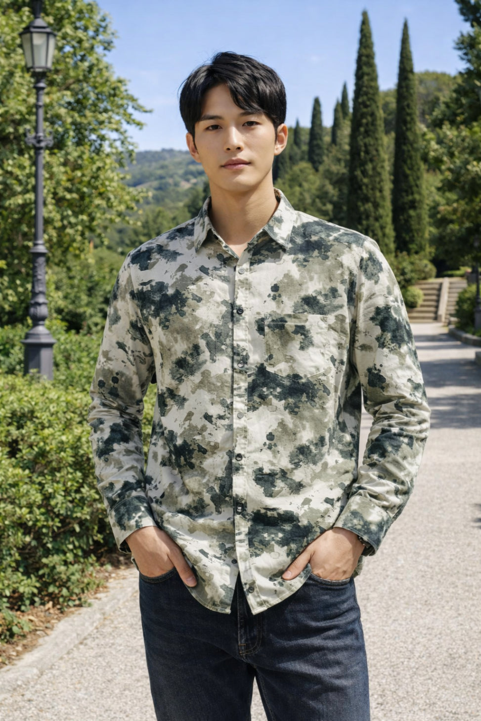 Men Brooklyn Printed Slim Fit Casual Shirt - TB_2106