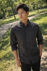 Mens Charcoal Slim Fit Casual Shirt 4