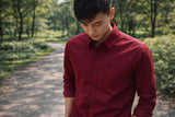 Mens Burgundy Slim Fit Casual Shirt 2