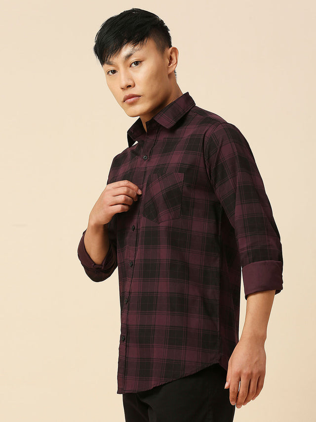 Blissful Cotton Checked Shirt for Men