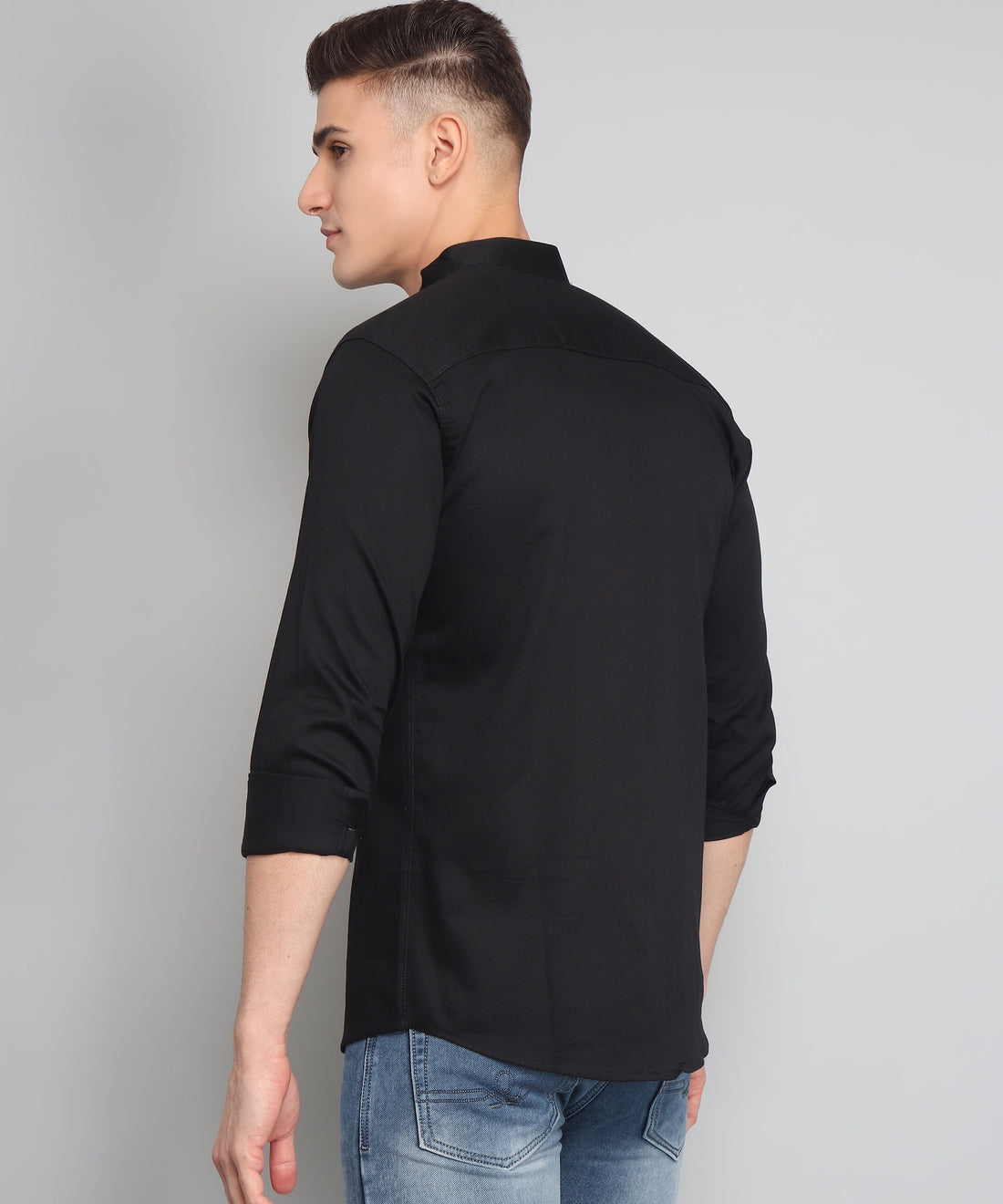 
Black Solid Cotton shirt for men
