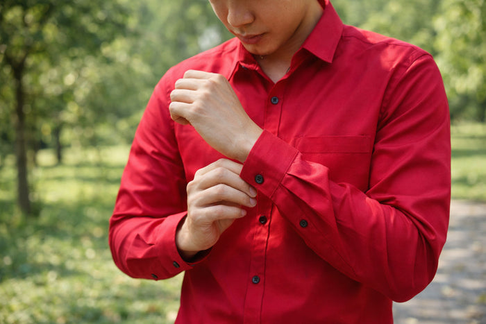 Men's Classical Red Slim Fit Casual Shirt 2