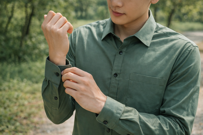 Men's Dusty Green Slim Fit Casual Shirt 2