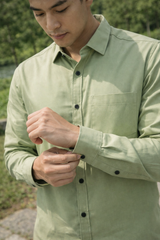 Mens Light Green Slim Fit Casual Shirt 3