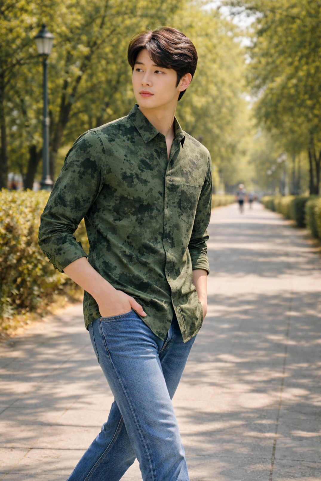 Men Brooklyn Printed Slim Fit Casual Shirt - TB_2108