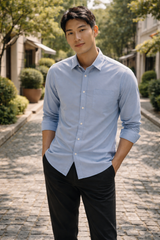 Mens Light Blue Slim Fit Casual Shirt 2