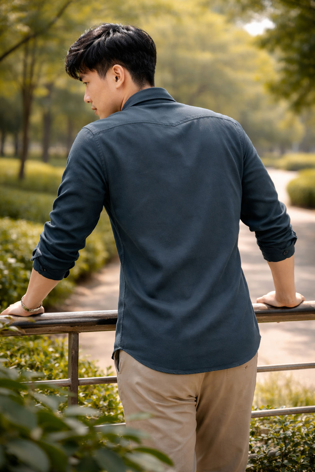 Men's Green Slim Fit Casual Shirt
