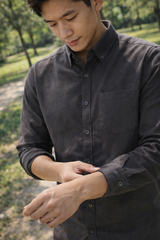 Mens Charcoal Slim Fit Casual Shirt 6