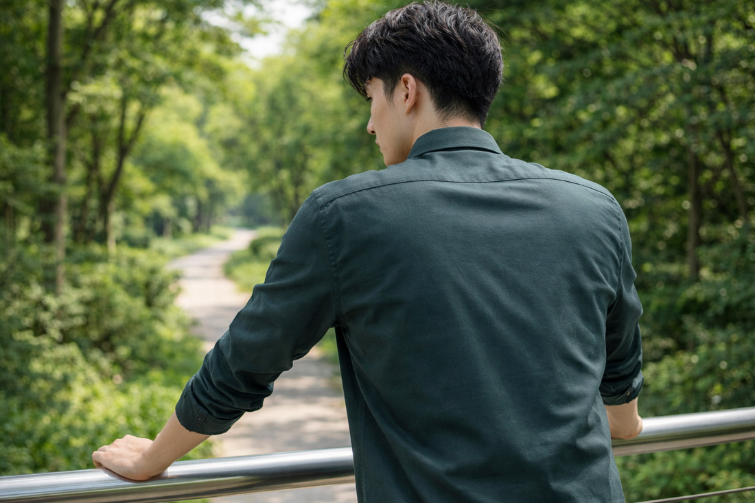 Men's Dark Green Slim Fit Casual Shirt