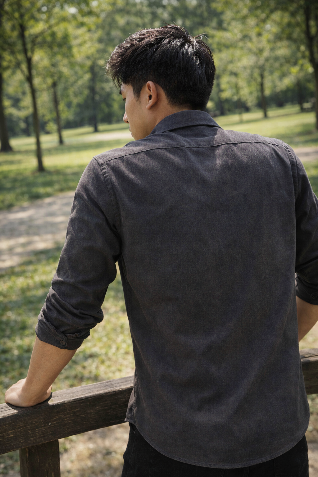 Men's Charcoal Slim Fit Casual Shirt
