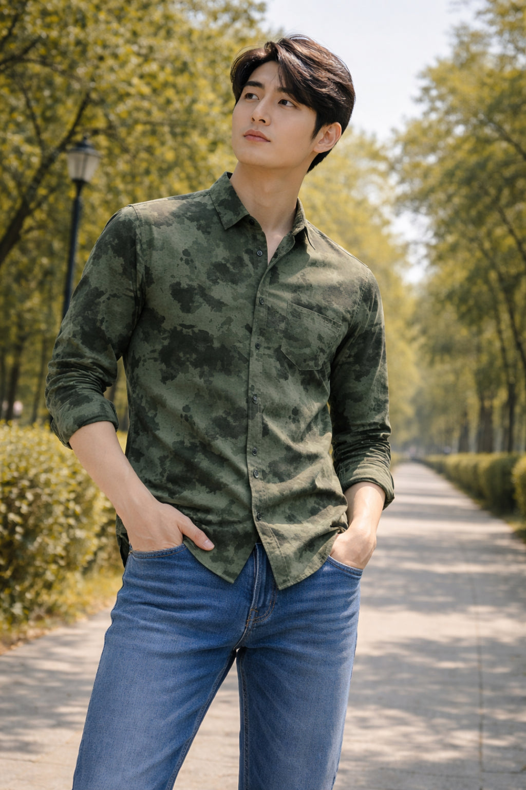 Men Brooklyn Printed Slim Fit Casual Shirt