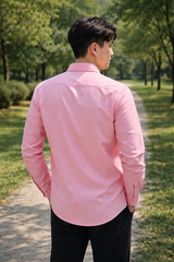 Mens Pink Slim Fit Casual Shirt 4
