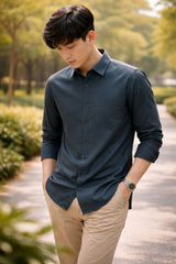 Mens Green Slim Fit Casual Shirt 3