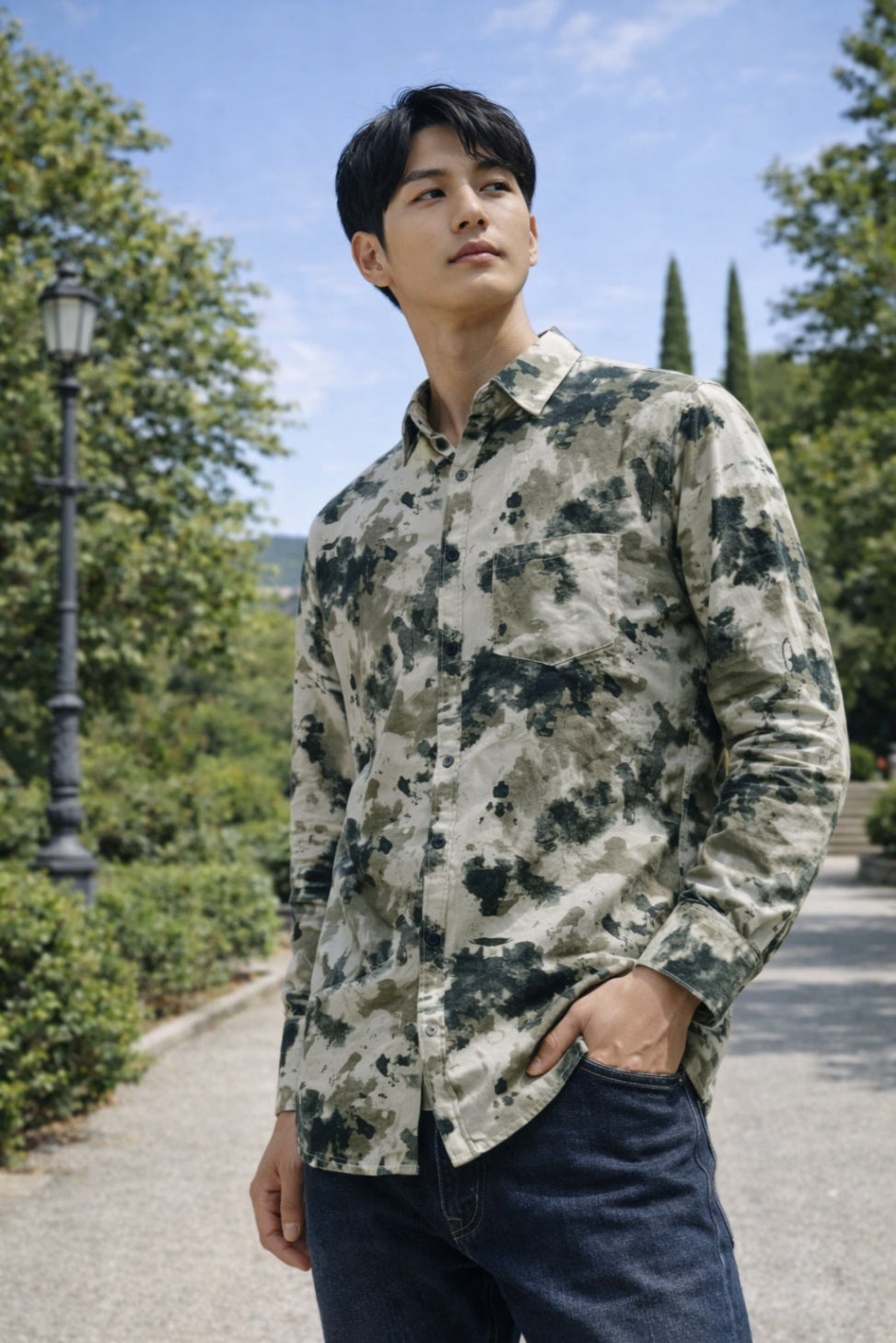 Men Brooklyn Printed Slim Fit Casual Shirt - TB_2106