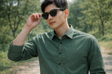 Mens Dusty Green Slim Fit Casual Shirt 6