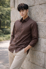 Mens Brown Slim Fit Casual Shirt 1