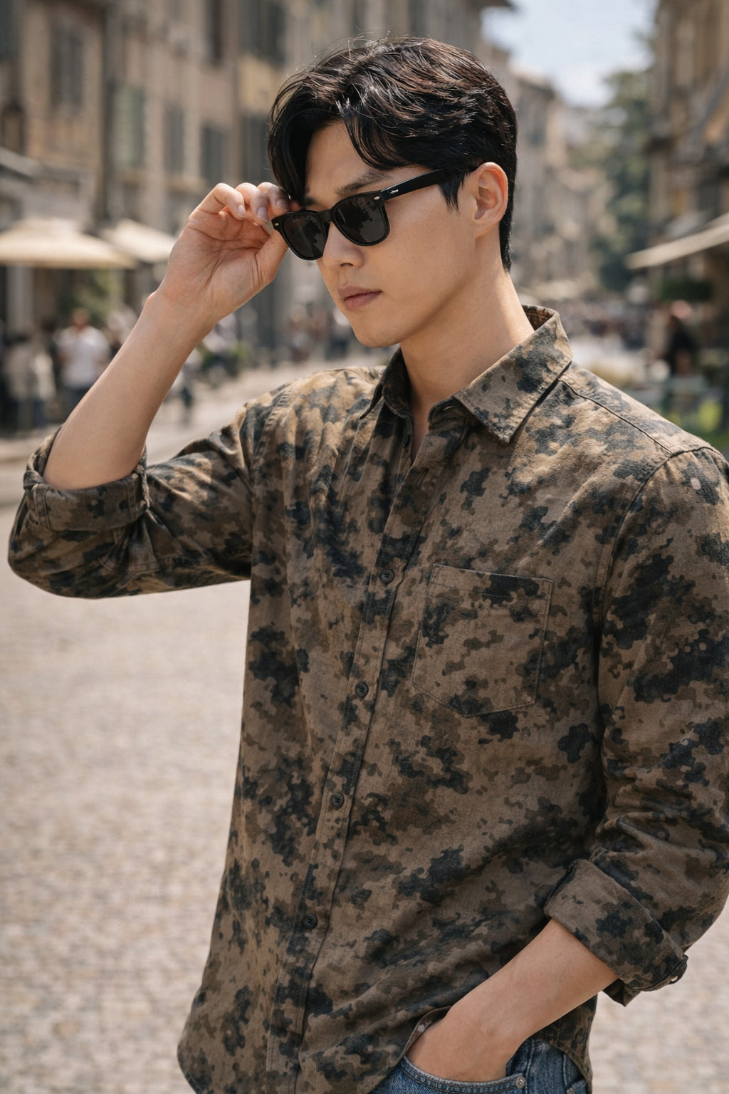 Men Brooklyn Printed Slim Fit Casual Shirt - TB_2107