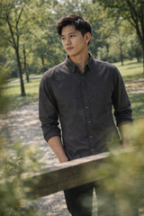 Mens Charcoal Slim Fit Casual Shirt 3